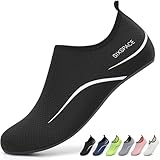 Sixspace Badeschuhe Herren Wasserschuhe Schwimmschuhe Männer Frauen Strandschuhe Barfußschuhe für Strand,Pool,Meer,Wassersport,Tauchen,Surfen,Aqua Cycling(Schwarz 43 EU)