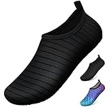 Badeschuhe Strandschuhe Wasserschuhe Aquaschuhe Schwimmschuhe Surfschuhe Wassersport Beach Pool Surfen Yoga für Damen Herren, Tw.black, 37/38 EU (Asian: 38/39)