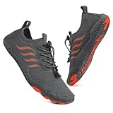 Badeschuhe Wasserschuhe Herren Damen Strandschuhe Barfußschuhe Sommer Schwimmschuhe Aquaschuhe Schnell Trocknen Surfschuhe Grau EU42