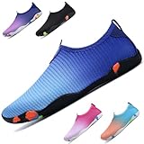 WateLves Badeschuhe Damen Herren Wasserschuhe Schwimmschuhe Strandschuhe Aquaschuhe Schnell Trocknend Surfschuhe Unisex Sommer(Blau 41)