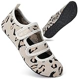 WateLves Badeschuhe Wasserschuhe Herren Damen Schwimmschuhe Strandschuhe Aquaschuhe Schnell Trocknend Breathable Surfschuhe Beach Pool Unisex(Leopard Hellbraun 40/41)